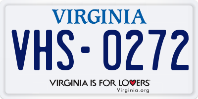 VA license plate VHS0272