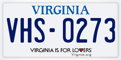 VA license plate VHS0273