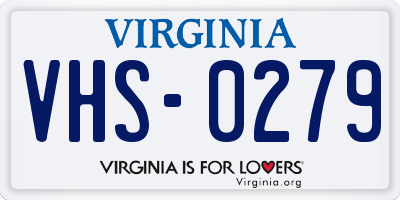 VA license plate VHS0279