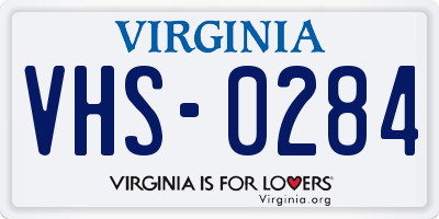 VA license plate VHS0284