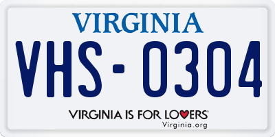 VA license plate VHS0304
