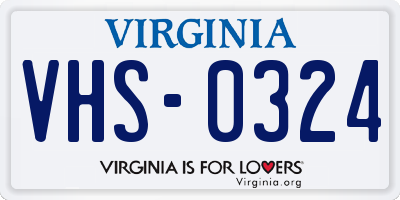 VA license plate VHS0324