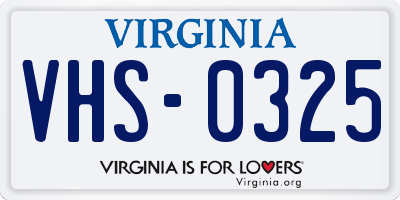 VA license plate VHS0325