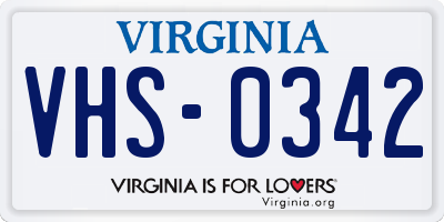 VA license plate VHS0342