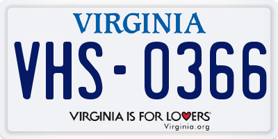 VA license plate VHS0366