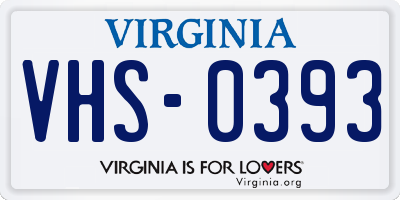 VA license plate VHS0393