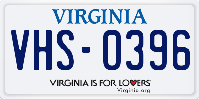 VA license plate VHS0396