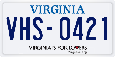 VA license plate VHS0421