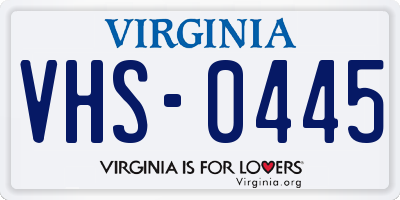 VA license plate VHS0445