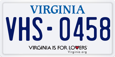 VA license plate VHS0458