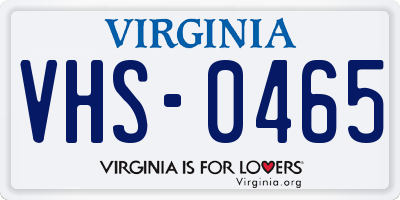 VA license plate VHS0465