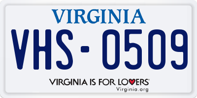 VA license plate VHS0509