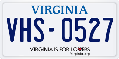 VA license plate VHS0527