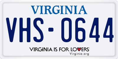 VA license plate VHS0644