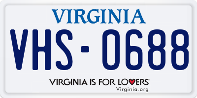 VA license plate VHS0688