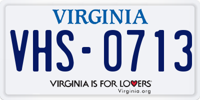 VA license plate VHS0713