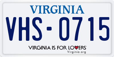 VA license plate VHS0715