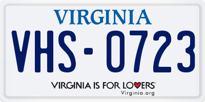 VA license plate VHS0723