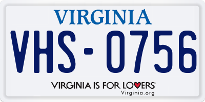 VA license plate VHS0756