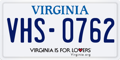 VA license plate VHS0762