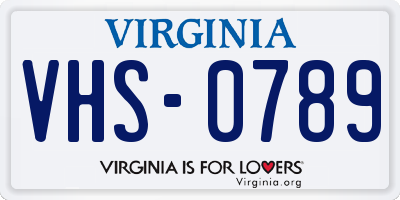 VA license plate VHS0789