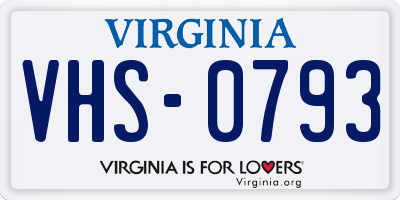 VA license plate VHS0793