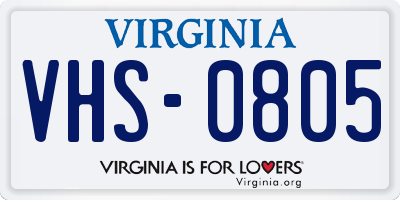 VA license plate VHS0805