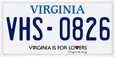 VA license plate VHS0826
