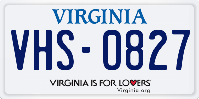 VA license plate VHS0827