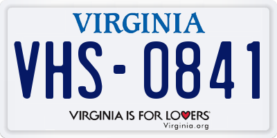 VA license plate VHS0841