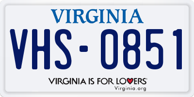 VA license plate VHS0851