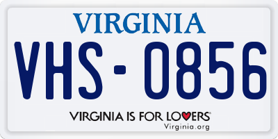 VA license plate VHS0856