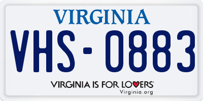 VA license plate VHS0883