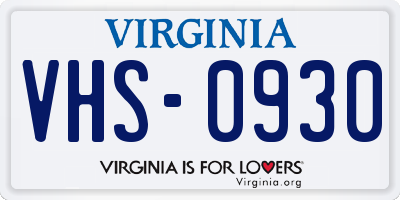 VA license plate VHS0930