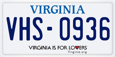 VA license plate VHS0936