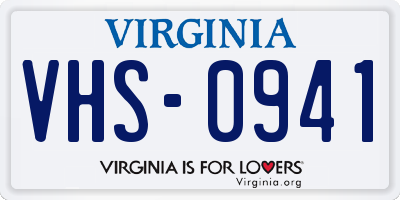 VA license plate VHS0941