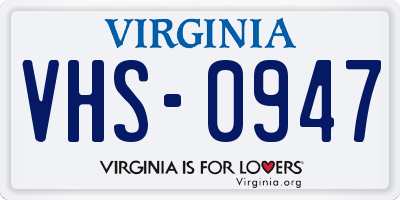 VA license plate VHS0947