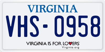 VA license plate VHS0958