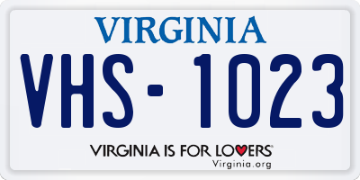 VA license plate VHS1023