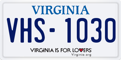 VA license plate VHS1030