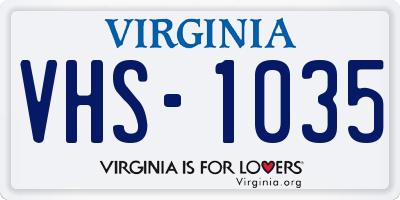 VA license plate VHS1035