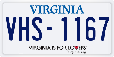 VA license plate VHS1167