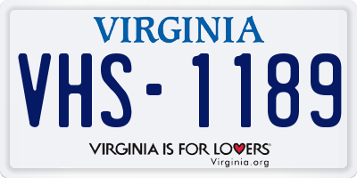 VA license plate VHS1189