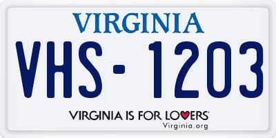 VA license plate VHS1203
