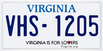 VA license plate VHS1205