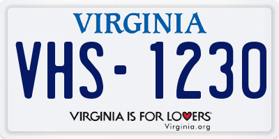 VA license plate VHS1230