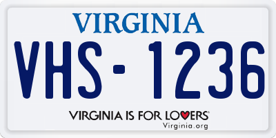 VA license plate VHS1236