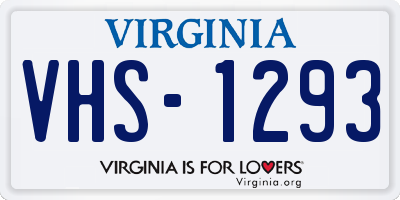 VA license plate VHS1293
