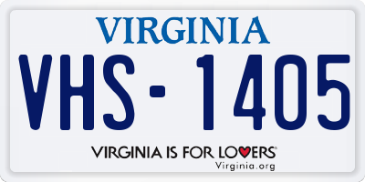 VA license plate VHS1405