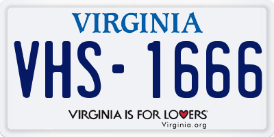 VA license plate VHS1666